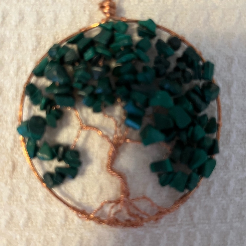 Elegant Green Tree of Life Pendant